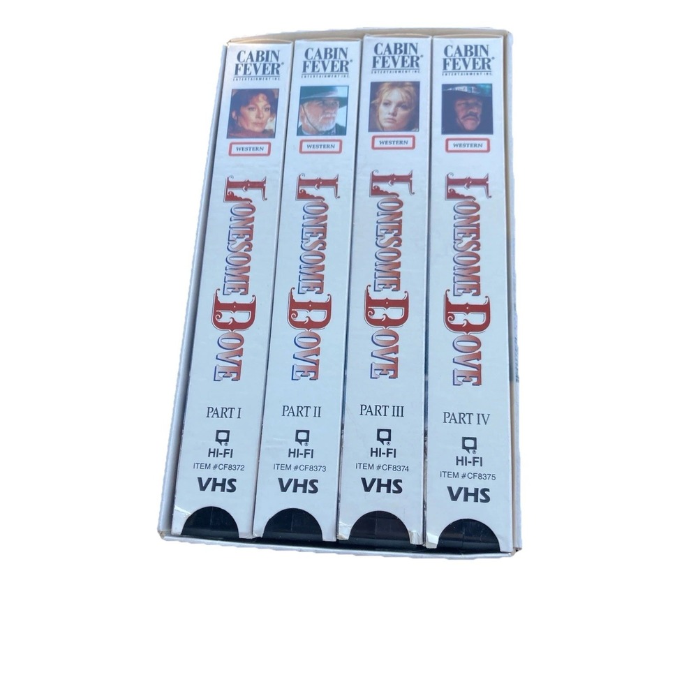 Lonesome Dove VHS Complete Box Set Parts 1–4 Western Miniseries Hi-Fi Vintage